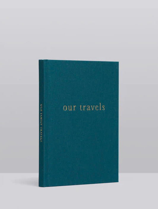 Our Travels Family Travel Journal – Linen Hardcover Keepsake for Cherished Memories
